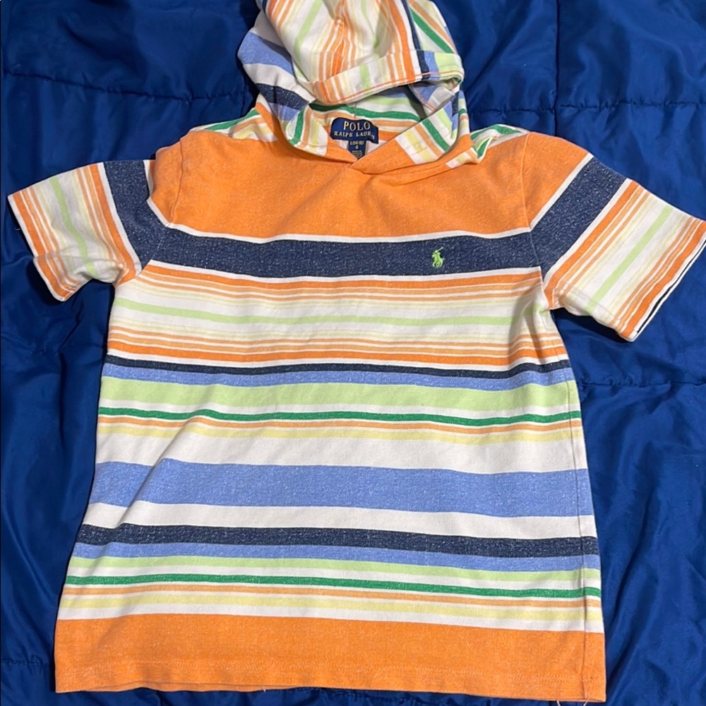 Polo 2 pieces Colorful Striped Hoodie and Shorts Set